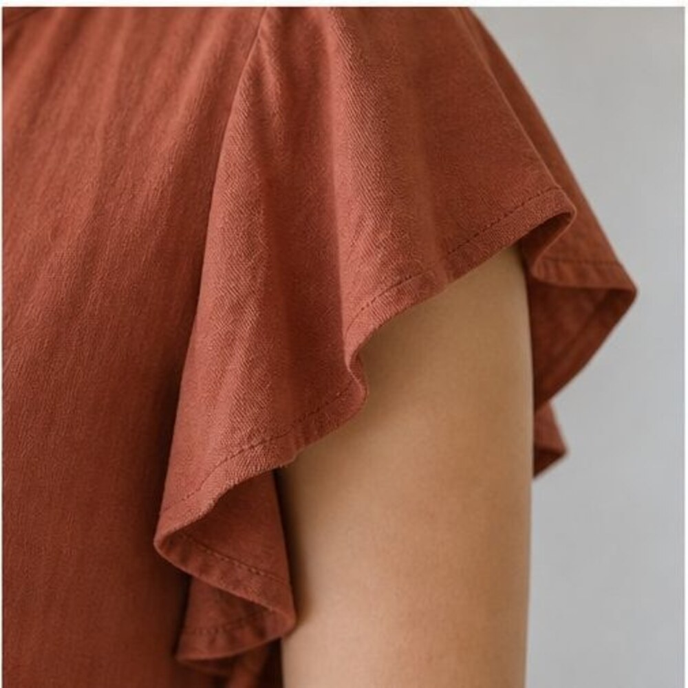 Rust Wrap Blouse - Picture 5 of 6